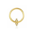 F136 titanium clicker nose ring in gold finish with decorative bead triangles - Gold Triangle Beads
