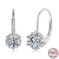 Sparkling S925 sterling silver moissanite bud earrings with six-prong petal setting - 925 Silver / Stud Earrings (50pt)