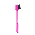 Pink dual-head eyebrow brush and comb tool for makeup and hair grooming styling - Rose Red