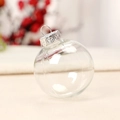 Clear seamless plastic Christmas ball ornament for creative DIY tree decoration hanging - 6cm / Silver