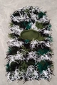 Knitted camouflage balaclava mask with shaggy green and white yarn for outdoor warmth - One Size / White Black Army Green Camo