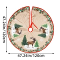 Christmas tree skirt with reindeer and pine print in light camel, 47.2in diameter - Elk Pattern Beige