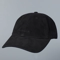 Detailaufnahme der schwarzen NABENARA-Stickerei auf hochwertiger Baumwoll-Baseballkappe - M (56-58cm) / Schwarz