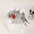 Pinza de pelo gótica de murciélago plateada con gema roja para peinados Halloween - Plateado
