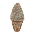 Detailed view of luxury ice cream shaped evening clutch bag with sparkling crystals - Gold Multicolor