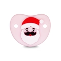 Funny Santa Claus silicone baby pacifier with a pink base and festive white beard design - Christmas Pink Santa Pacifier