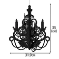 Halloween black glitter hanging decoration with skull and spider web, 31.9x35cm size - 35cm / Halloween Pendant-35cm