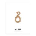 Bamboo-style letter O pendant in gold plated brass with circular spring clasp - Letter O