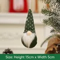 Knitted green Christmas gnome ornament with white beard and snowflake pattern, 15cm high - Green Type C