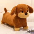 Plush brown dachshund stuffed animal with soft fur and beige paws for kids - Brown Mink-like Plush / 28cm