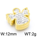 Colgante de ángel dorado con brillantes pedrería, ancho de 12mm y peso de 2g - Forma de ángel / 12mm / Color Dorado (KLJ3612-Z)
