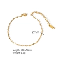 2mm width 18k gold plated stainless steel curb chain bracelet with 170+50mm length - Flat Curb Chain (TB5011)