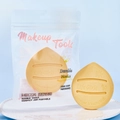 Vibrant yellow teardrop makeup puff in high-density sponge with Summer Vitality logo - Mousse Cream Light Puff (Pale Yellow)