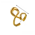 Abstract double-layer gold wavy open ring for women in minimalist aesthetic style - XB46643BW0/Gold Abstract Curves