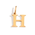 Polished gold initial H pendant in minimalist metal design for DIY necklaces - Letter H (Rose Gold)