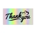 Holographic laser rainbow thank you gift cards with elegant black cursive text and heart - Style M-13/Classic Thank You Heart