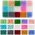 Kit fai-da-te a 15 scomparti con perle di vetro cristallo sfaccettate 4mm 100 pezzi - Stile in scatola 2 (G1322) / 4mm-15 Scomparti (100 pezzi per griglia)