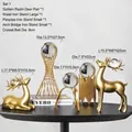 Modern Nordic luxury set with golden deer statues and crystal ball iron stands - Crystal Ball & Deer Set - Style 1