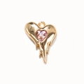 Melting heart alloy pendant with pink glass rhinestone in gold finish for jewelry DIY - Pink Gold Plated