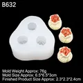 Translucent 3-hole shumai shape silicone mold with dimensions 6.5x6.5x3cm for resin and food - 4# Shao-mai Style (B632) / Clear