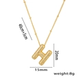 18K gold plated necklace with iced out micro pave zircon letter H pendant 40+5cm - Gold Color Letter H with Zirconia