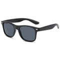 Classic black Wayfarer sunglasses with dark grey lenses and silver metal rivets - Black Frame Grey Lens