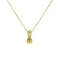 Detailed view of an 18K gold-plated bubble teardrop pendant on a stainless steel chain - Gold I
