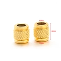 Gold plated stainless steel bead with knurled texture for DIY jewelry making - 8*7*4mm Mesh Hole Bead / Gold