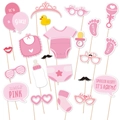 Kit d'accessoires photo roses pour baby shower et décoration fête prénatale fille - Bébé Fille
