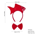 Red goldfish costume set with sequined headband and bowtie for holiday party - 3D Red Goldfish Headband + Bowtie Set