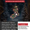 Golden Christmas tree stocking static window cling sticker in multiple size variants - Small / Sdhzuv-27a