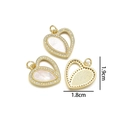 Detailansicht Herzanhänger mit Perlmutt, Goldbeschichtung und Strass, Größe 1,9cm x 1,8cm - Liebesherz-Anhänger (Natürliche Muschel)