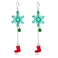 Christmas earrings with festive green snowflakes, red stockings and small jingle bells - 59. Blue Snowflake Earrings