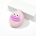 Pink cartoon folding hairbrush with mirror featuring a cute smiley face design - Purple Sausage Lips Mirror Brush