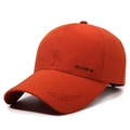 Vibrant orange lightweight baseball cap with laser-perforated vents and RUIEE logo - Adjustable / Orange