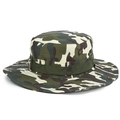 Classic jungle camouflage boonie hat for outdoor activities with metal ventilation eyelets - Milk Green Camouflage