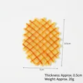 Realistic caramel waffle biscuit food prop with 9.5x7cm size markings on white background - Embossed Biscuit