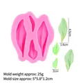 Pink silicone tulip leaf mold for cake decorating and DIY resin crafts, 5x5.8cm size - Leaf / Pink