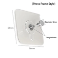 Transparent adhesive wall hook for photo frames with 56mm base and 4mm metal screw bolt - Photo Frame Type Adhesive Patch / 5.6*5.6cm