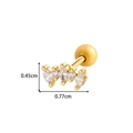Golden olive-shaped ear stud with zircon inlay measuring 0.45cm by 0.77cm on white background - 7# Gold - Olive Row Stud