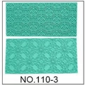 Teal silicone fondant mold set with geometric floral patterns for DIY cake baking decoration - NO.110-3 (Geometric/Flower)