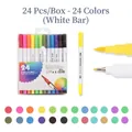 Dual-tip watercolor marker set with 24 vibrant colors and flexible brush tips for drawing - New Style White 24 Colors Soft Tip