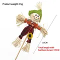 Halloween scarecrow garden stake with orange plaid shirt and sunflower details, 39cm height - Scarecrow Insert No. 7