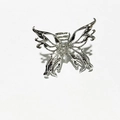 Silver liquid metal butterfly hair claw clip with punk style hollow design on white back - Punk Butterfly / Silver