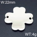 Silberner Edelstahl Kleeblatt-Anhänger Zubehör für DIY-Halsketten B:22mm G:4g - 22mm (KLJ6475-Z) / Stahlfarbe