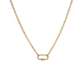 Collar minimalista de oro de 18 quilates con colgante de mosquetón y cadena de eslabones finos - Collar Abierto No.11 Dorado
