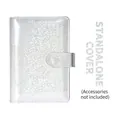 Silver glitter A6 binder cover with snap closure, standalone shell without inserts - Starry Silver Glitter (Cover Only)