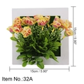 Artificial flower wall frame with yellow and pink succulents in a 15x15cm white box - Style 32A