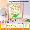 DIY acrylic glass frame kit with Lily of the Valley rabbit pattern and wooden frame - Lily of the Valley Rabbit 15x15cm