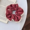 Coletero de pana burdeos con flores, encaje crema y etiqueta de MADE IN KOREA - Estilo Floral Rojo Rosa (725#)